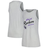 Colorado Rockies Soft as a Grape Women's Gauze High Neck Tank Top - Gray Tanks