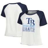 Tampa Bay Rays Soft as a Grape Women's Plus Size Baseball Raglan T-Shirt - White T-shirts