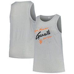 San Francisco Giants Soft as a Grape Women's Plus Size Curvy High Neck Tri-Blend Tank Top - Steel Tanks