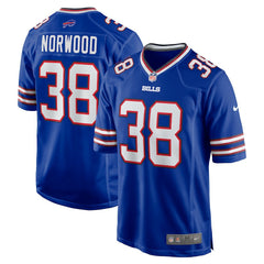 NFL Tre Norwood Buffalo Bills Team Game Jersey - Royal