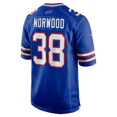 NFL Tre Norwood Buffalo Bills Team Game Jersey - Royal