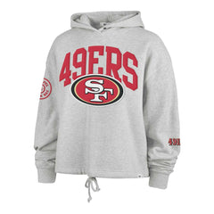 San Francisco 49ers '47 Women's High Hopes Long Sleeve Cropped Hoodie Heather Gray