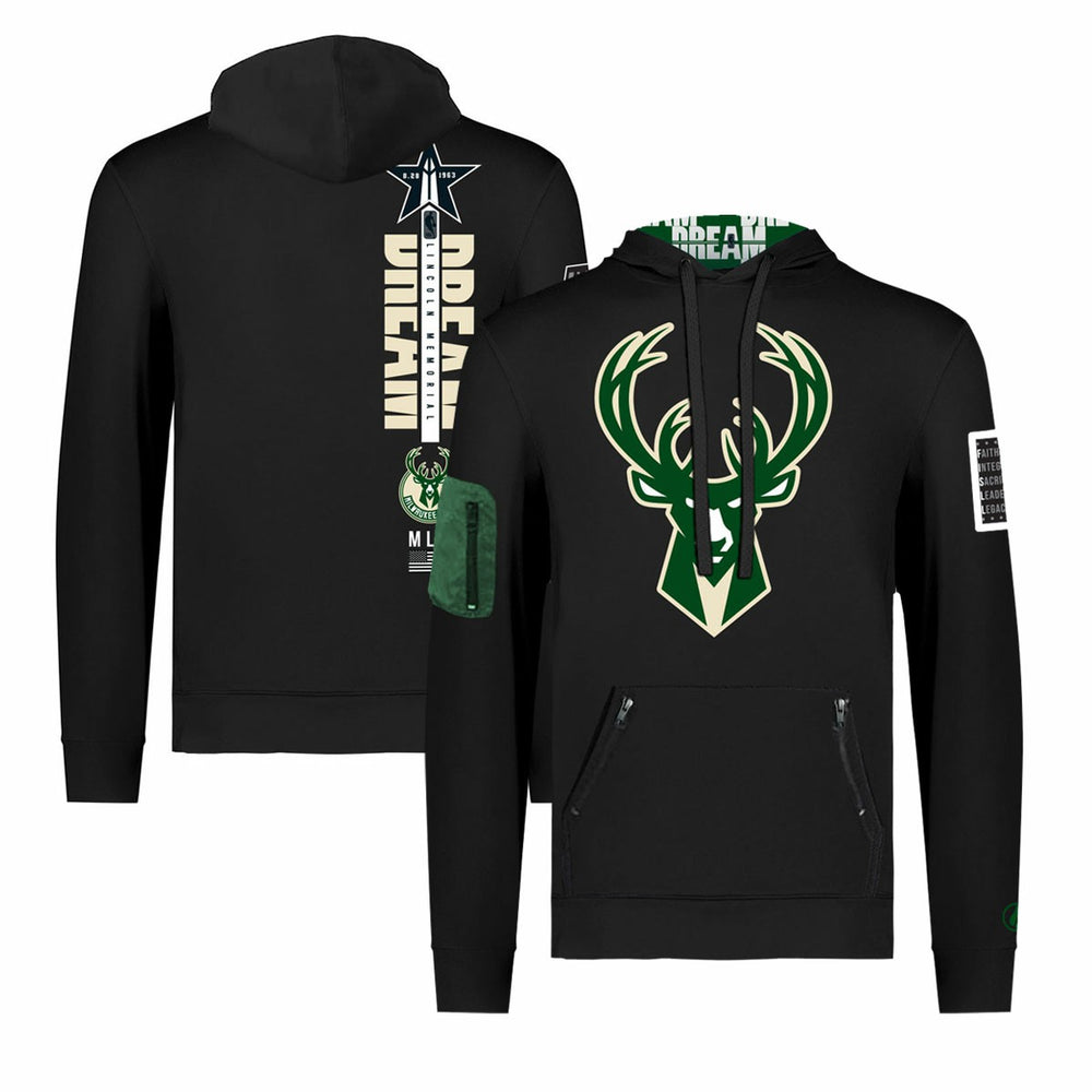Milwaukee Bucks FISLL x Black History Collection Unisex Pullover Hoodie - Black