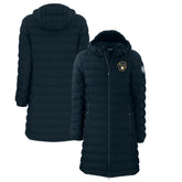 Milwaukee Brewers Cutter & Buck Women's Mission Ridge Repreve Eco Insulated Full-Zip Long Puffer Jacket - Navy Jackets