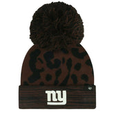 New York Giants '47 Women's Cacao Cuffed Knit Hat with Pom Brown