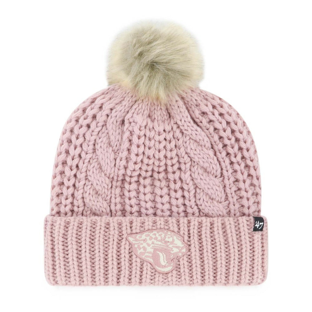 Jacksonville Jaguars '47 Women's Meeko Cuffed Knit Hat with Pom Dusty Rose