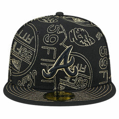 Atlanta Braves New Era 59FIFTY Day Allover Fitted Hat - Black Hats