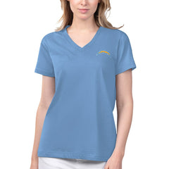 Los Angeles Chargers Margaritaville Women's Game Time V-Neck T-Shirt Blue