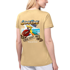 Kansas City Chiefs Margaritaville Women's Game Time V-Neck T-Shirt Gold