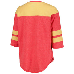 San Francisco 49ers Starter Women's Fullback Tri-Blend 3/4-Sleeve T-Shirt Scarlet