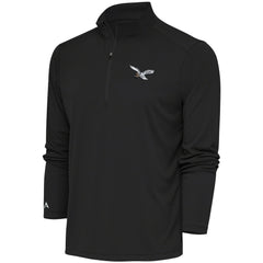 Philadelphia Eagles Antigua Throwback Logo Tribute Quarter-Zip Pullover Top Gray