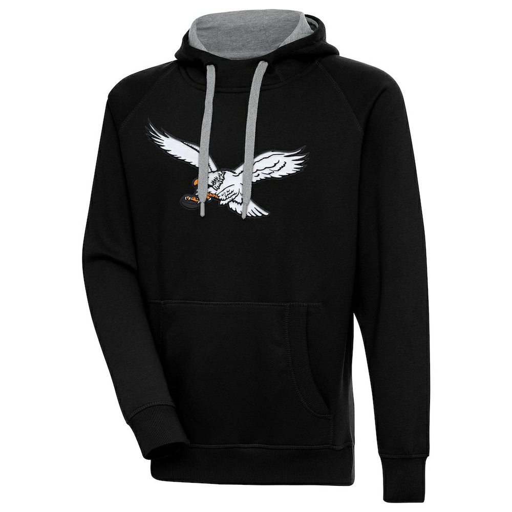 Philadelphia Eagles Antigua Throwback Logo Victory Pullover Hoodie Black