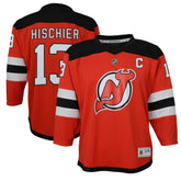 NHL Nico Hischier New Jersey Devils Youth Captain Patch Home Replica Player Jersey - Red