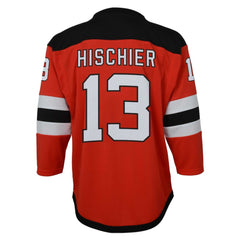 NHL Nico Hischier New Jersey Devils Youth Captain Patch Home Replica Player Jersey - Red