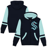 NHL Seattle Kraken Preschool Face Off Full-Zip Hoodie - Navy