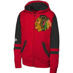 NHL Chicago Blackhawks Youth Face Off Full-Zip Hoodie - Red