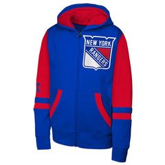 NHL New York Rangers Youth Face Off Full-Zip Hoodie - Blue
