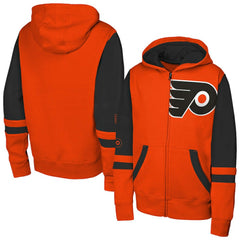 NHL Philadelphia Flyers Youth Face Off Full-Zip Hoodie - Orange