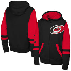 NHL Carolina Hurricanes Youth Face Off Full-Zip Hoodie - Black