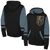 NHL Vegas Golden Knights Youth Face Off Full-Zip Hoodie - Black