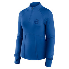 Chicago Cubs Fanatics Women's Elements Raglan Tri-Blend Quarter-Zip Top - Royal Tops
