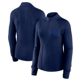 New York Yankees Fanatics Women's Elements Raglan Tri-Blend Quarter-Zip Top - Navy Tops