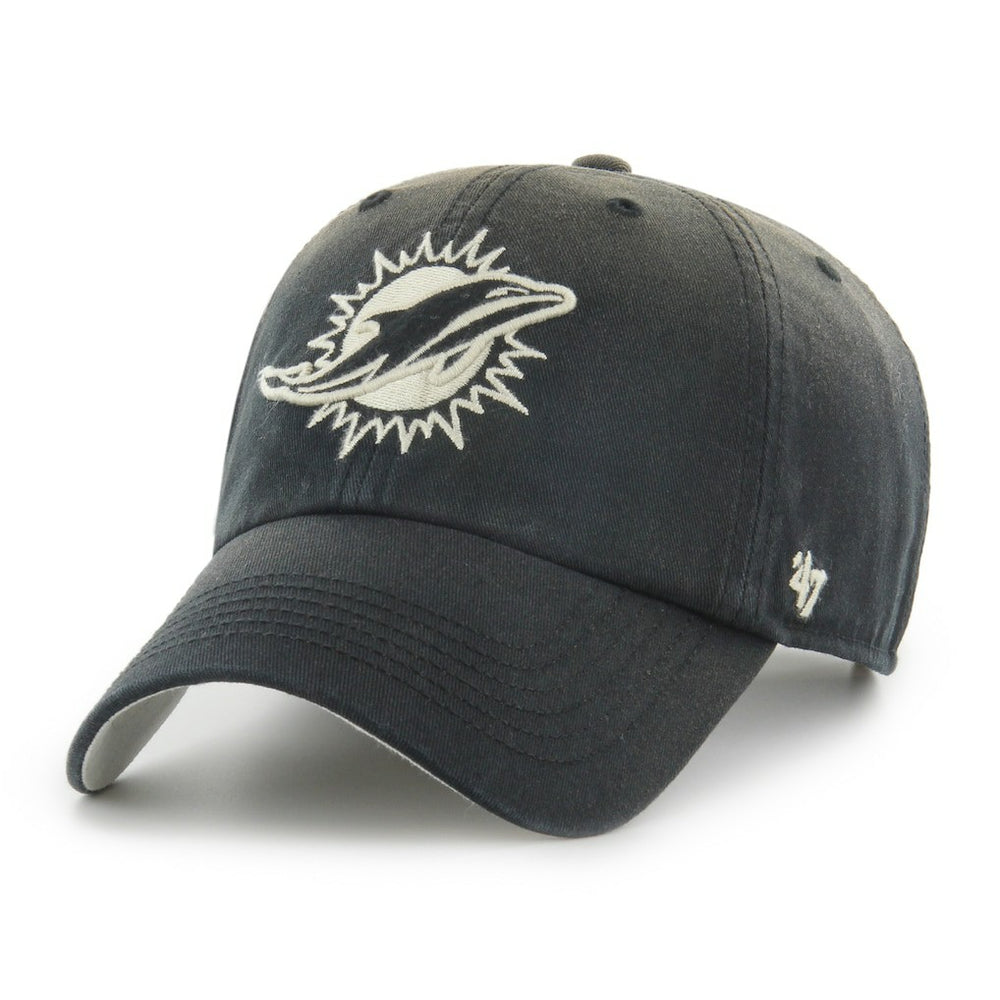 Miami Dolphins '47 Dusted Relaxed Clean Up Adjustable Hat Black
