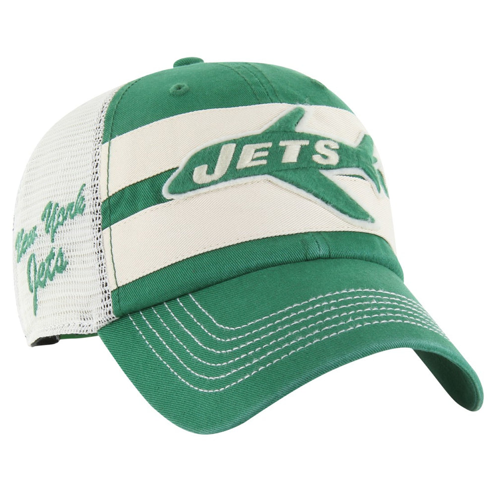 New York Jets '47 Throwback Clubhouse Boon Clean-Up Trucker Adjustable Hat Kelly Green