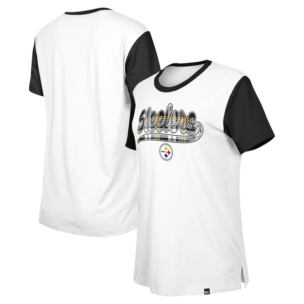 Pittsburgh Steelers New Era Women's 3rd Down T-Shirt White/Black