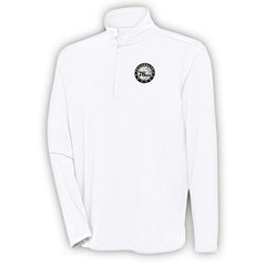 Philadelphia 76ers Antigua Metallic Logo Hunk Quarter-Zip Pullover White