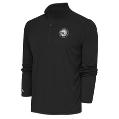 Philadelphia 76ers Antigua Metallic Logo Tribute Quarter-Zip Pullover Charcoal