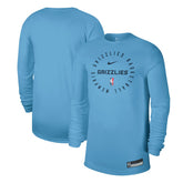 Memphis Grizzlies 2024/25 Legend On-Court Practice Long Sleeve T-Shirt Light Blue