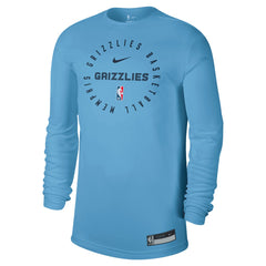Memphis Grizzlies 2024/25 Legend On-Court Practice Long Sleeve T-Shirt Light Blue