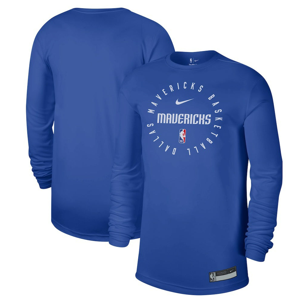 Dallas Mavericks 2024/25 Legend On-Court Practice Long Sleeve T-Shirt Blue