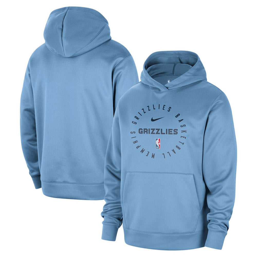 Memphis Grizzlies 2024/25 Spotlight On-Court Practice Performance Pullover Hoodie Light Blue