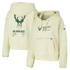 Milwaukee Bucks Women's Courtside Standard Issue Performance Pullover Hoodie Cream