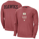 Atlanta Hawks Jordan Brand Courtside Statement Edition Heavyweight Pullover Sweatshirt Red