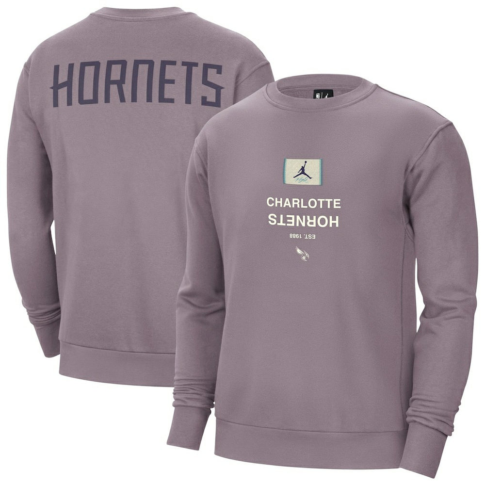 Charlotte Hornets Jordan Brand Courtside Statement Edition Heavyweight Pullover Sweatshirt Purple