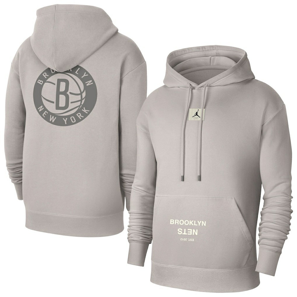 Brooklyn Nets Jordan Brand Courtside Statement Edition Pullover Hoodie Heather Gray