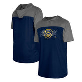 Milwaukee Brewers New Era Active Brushed Hoodie T-Shirt - Navy Hoodies