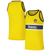 Milwaukee Brewers New Era Jersey Ringer Tank Top - Gold Jerseys