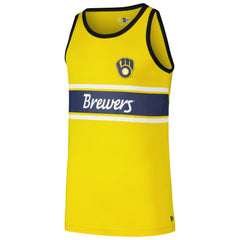 Milwaukee Brewers New Era Jersey Ringer Tank Top - Gold Jerseys