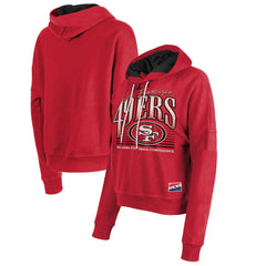 San Francisco 49ers New Era Women's Boxy Pullover Hoodie Scarlet