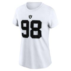 Maxx Crosby Las Vegas Raiders Women's Player Name & Number T-Shirt White