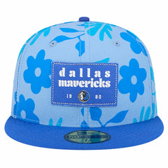 Dallas Mavericks Palm Fronds 2-Tone 59FIFTY Fitted Hat Blue