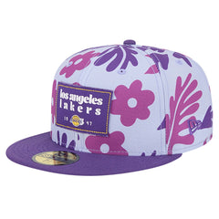 Los Angeles Lakers Palm Fronds 2-Tone 59FIFTY Fitted Hat Purple