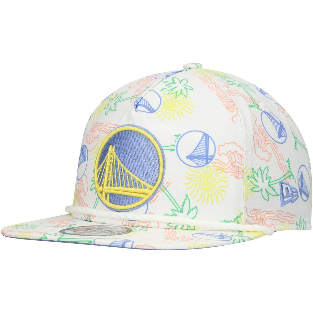 Golden State Warriors Palm Trees and Waves Golfer Adjustable Hat White
