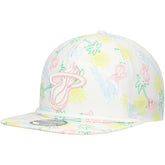 Miami Heat Palm Trees and Waves Golfer Adjustable Hat White