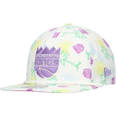 Sacramento Kings Palm Trees and Waves Golfer Adjustable Hat White