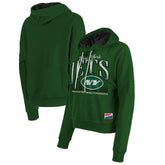 New York Jets New Era Women's Boxy Pullover Hoodie Heather Green